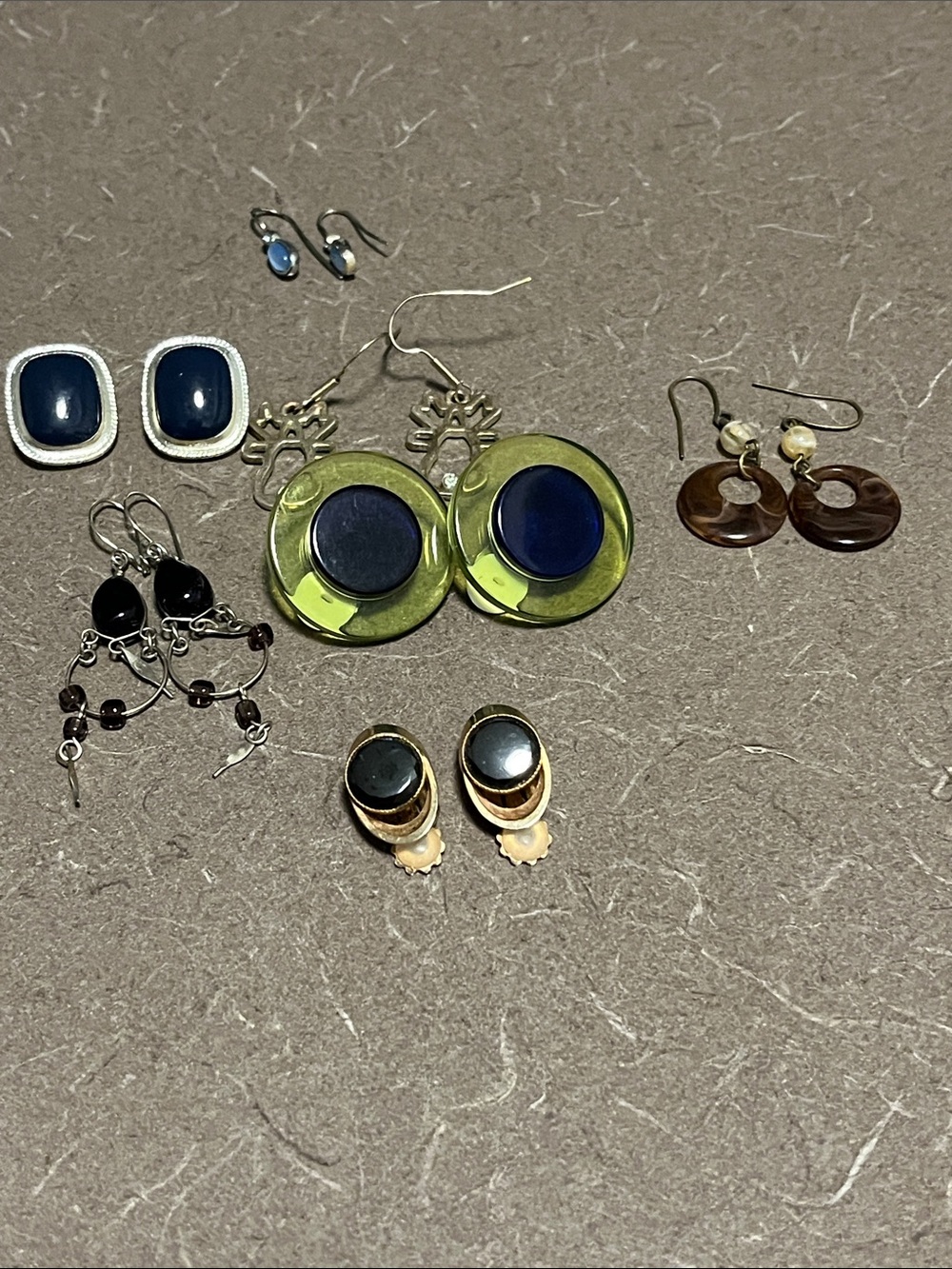 Misc earring lot - pierced and clip one. One pair made in Italy
